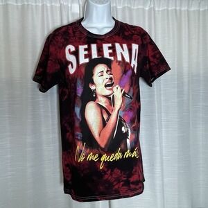 Selena No Me Queda Mas Music T-Shirt Mens S/CH Short Sleeve Tie Dye Red Black